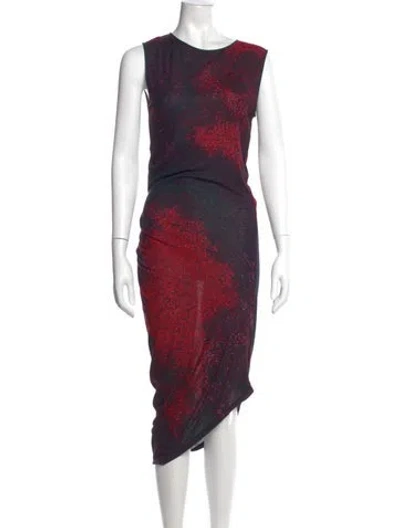 Pre-owned Halston Heritage Printed Long Dress In Multi