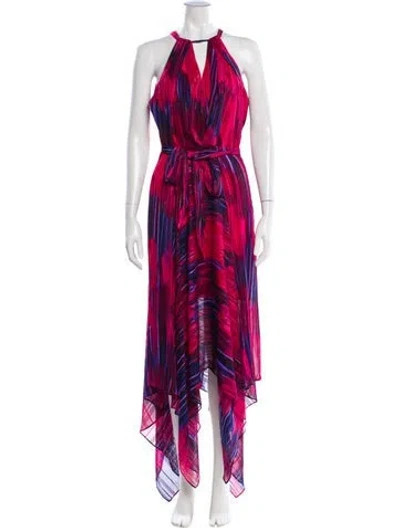Pre-owned Halston Heritage Printed Long Dress W/ Tags In Multi