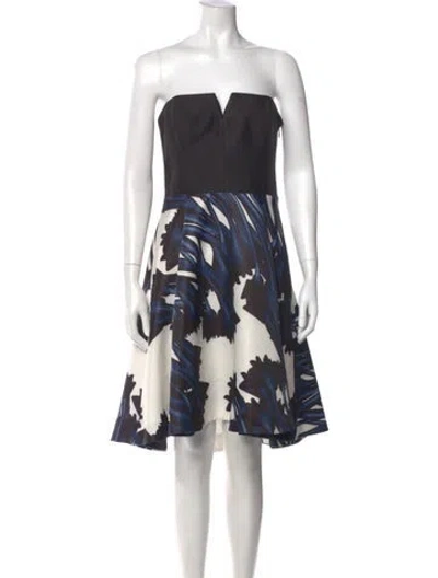 Pre-owned Halston Heritage Printed Mini Dress In Black