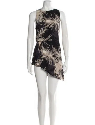 Pre-owned Halston Heritage Printed Mini Dress In Black