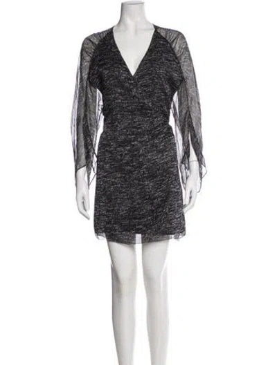 Pre-owned Halston Heritage Printed Mini Dress In Black