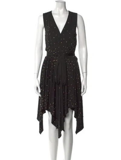 Pre-owned Halston Heritage Printed Mini Dress In Black