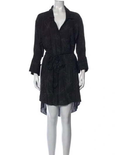 Pre-owned Halston Heritage Printed Mini Dress In Black