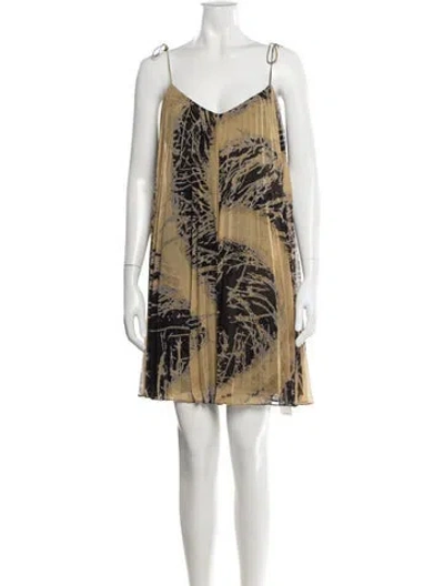 Pre-owned Halston Heritage Printed Mini Dress In Black