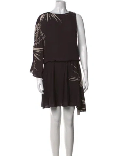 Pre-owned Halston Heritage Printed Mini Dress In Black