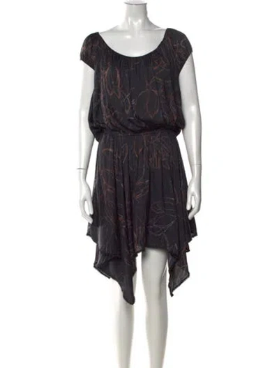 Pre-owned Halston Heritage Printed Mini Dress In Black