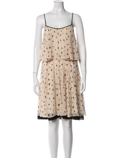 Pre-owned Halston Heritage Printed Mini Dress In Black/neutrals