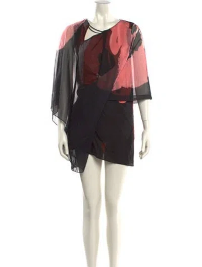 Pre-owned Halston Heritage Printed Mini Dress In Multi