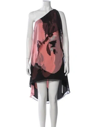 Pre-owned Halston Heritage Printed Mini Dress In Pink