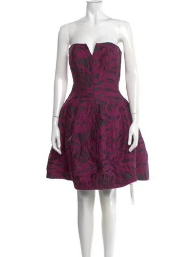 Pre-owned Halston Heritage Printed Mini Dress In Pink