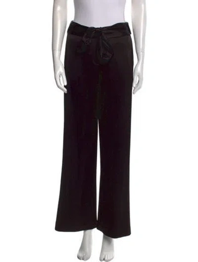 Pre-owned Halston Heritage Printed Wide Leg Pants In Black
