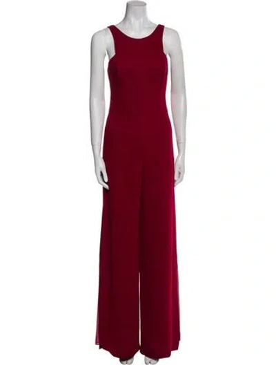 Pre-owned Halston Heritage Scoop Neck Jumpsuit In Red
