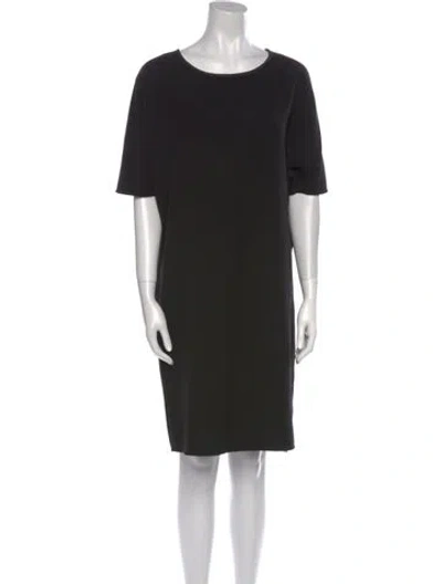 Pre-owned Halston Heritage Scoop Neck Knee-length Dress In Black