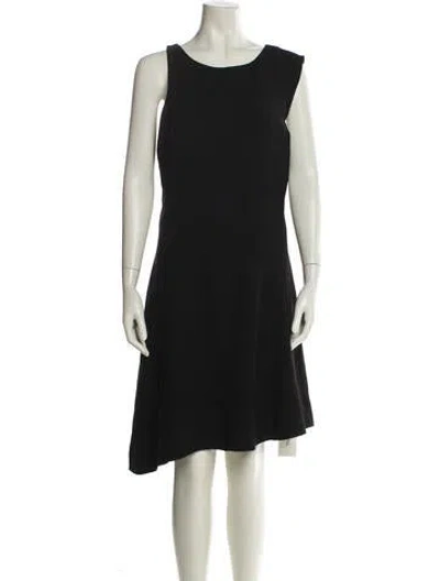 Pre-owned Halston Heritage Scoop Neck Knee-length Dress In Black