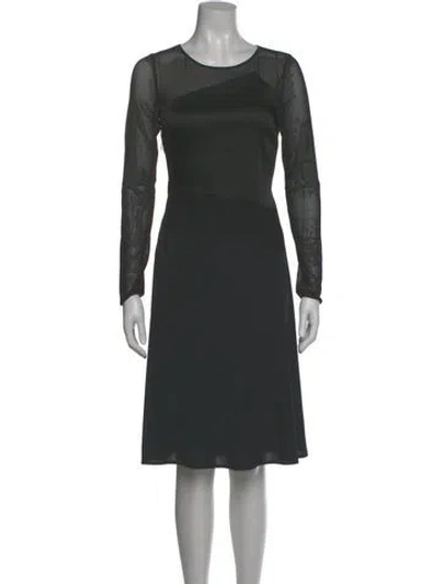 Pre-owned Halston Heritage Scoop Neck Knee-length Dress In Gray