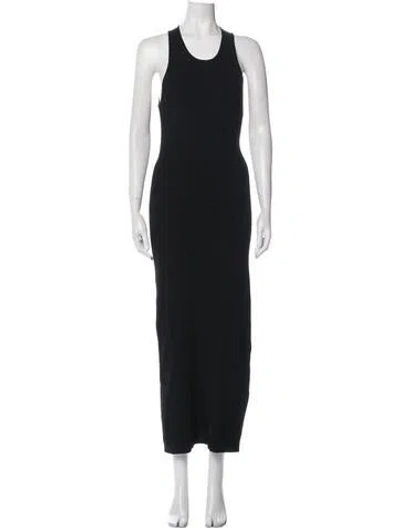 Pre-owned Halston Heritage Scoop Neck Long Dress In Black