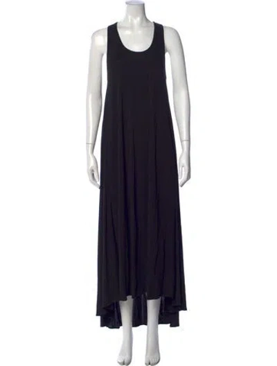 Pre-owned Halston Heritage Scoop Neck Long Dress In Black