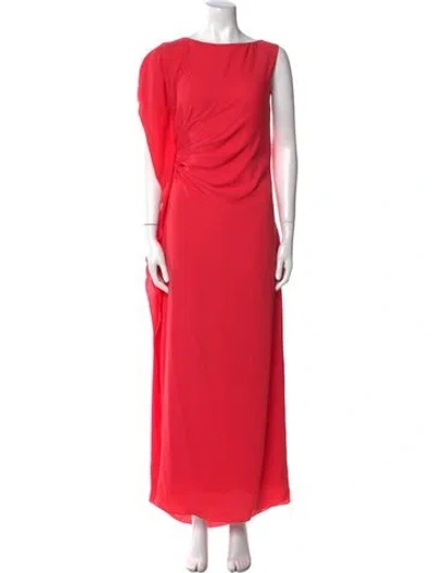 Pre-owned Halston Heritage Scoop Neck Long Dress In Pink