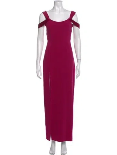 Pre-owned Halston Heritage Scoop Neck Long Dress In Purple