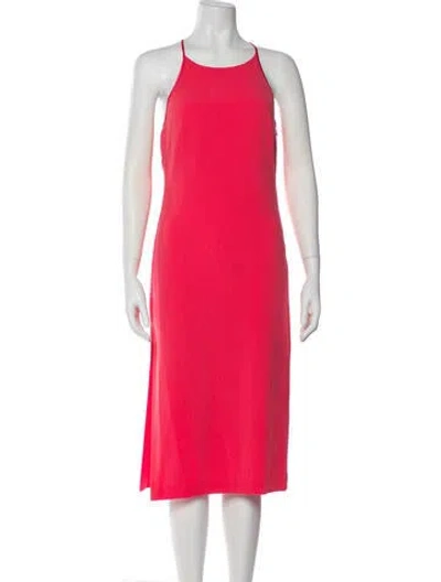 Pre-owned Halston Heritage Scoop Neck Midi Length Dress In Pink