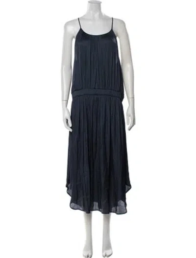 Pre-owned Halston Heritage Scoop Neck Midi Length Dress W/ Tags In Blue