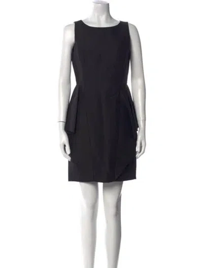 Pre-owned Halston Heritage Scoop Neck Mini Dress In Black