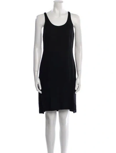 Pre-owned Halston Heritage Scoop Neck Mini Dress In Black