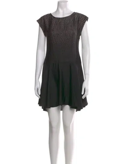 Pre-owned Halston Heritage Scoop Neck Mini Dress In Black