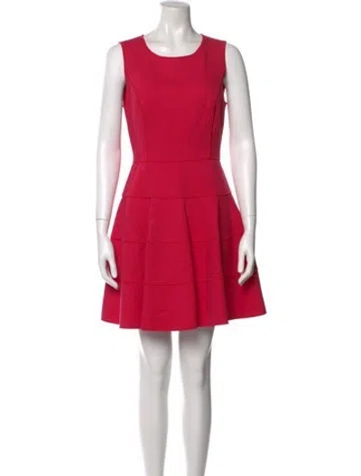 Pre-owned Halston Heritage Scoop Neck Mini Dress In Pink