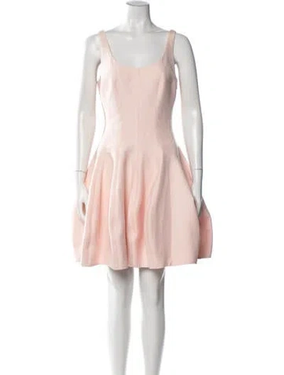 Pre-owned Halston Heritage Scoop Neck Mini Dress In Pink