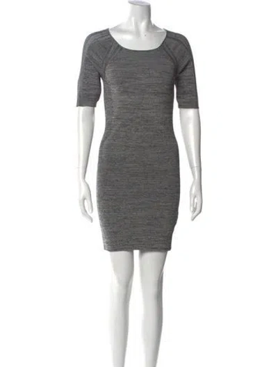 Pre-owned Halston Heritage Scoop Neck Mini Dress W/ Tags In Gray