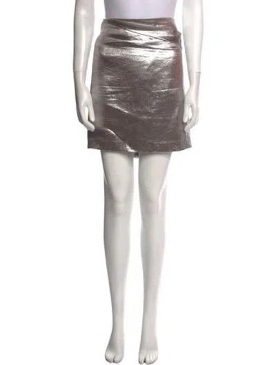 Pre-owned Halston Heritage Sequin Embellishments Mini Skirt In Silver