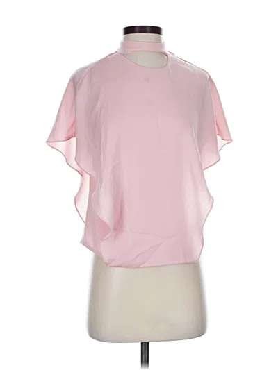 Pre-owned Halston Heritage Short Sleeve Blouse In Pink