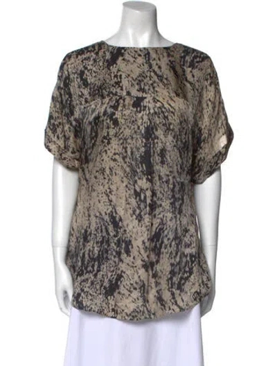 Pre-owned Halston Heritage Silk Animal Print Tunic