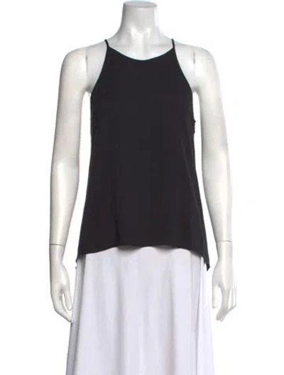 Pre-owned Halston Heritage Silk Halterneck Top In Black