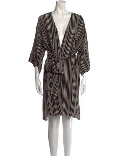 Pre-owned Halston Heritage Silk Knee-length Dress In Black