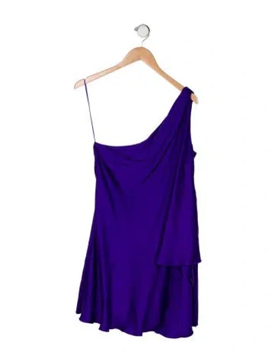 Pre-owned Halston Heritage Silk Knee-length Dress In Purple