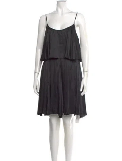 Pre-owned Halston Heritage Silk Knee-length Dress W/ Tags In Black