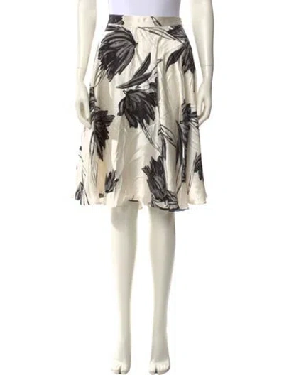 Pre-owned Halston Heritage Silk Knee-length Skirt In Neutral