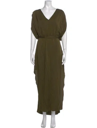 Pre-owned Halston Heritage Silk Long Dress In Blue