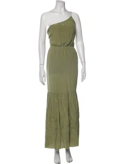 Pre-owned Halston Heritage Silk Long Dress In Green
