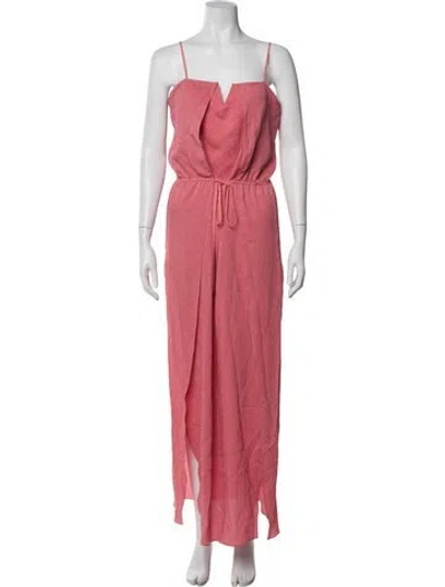 Pre-owned Halston Heritage Silk Long Dress In Pink