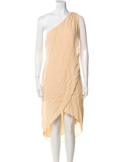 Pre-owned Halston Heritage Silk Midi Length Dress In Neutral