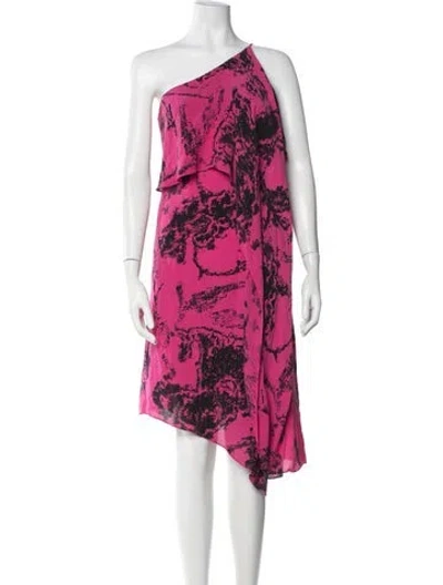 Pre-owned Halston Heritage Silk Midi Length Dress In Pink