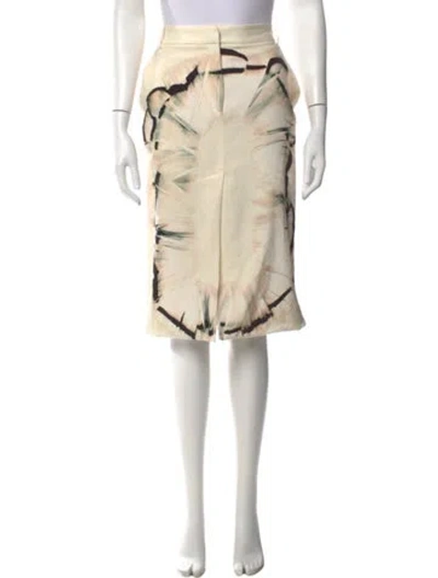 Pre-owned Halston Heritage Silk Midi Length Skirt In Neutrals