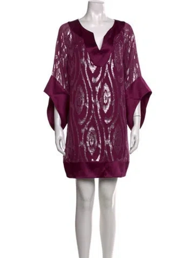 Pre-owned Halston Heritage Silk Mini Dress