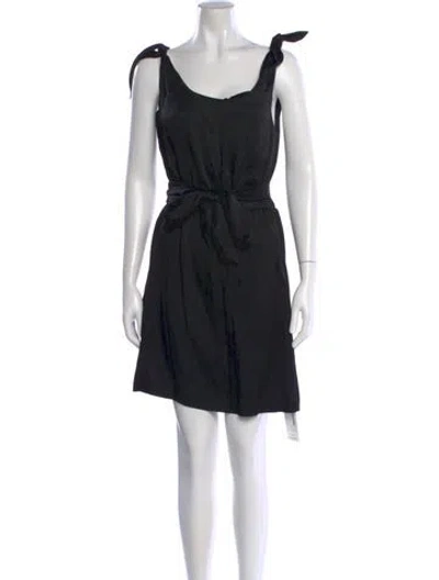 Pre-owned Halston Heritage Silk Mini Dress In Black