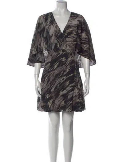 Pre-owned Halston Heritage Silk Mini Dress In Black