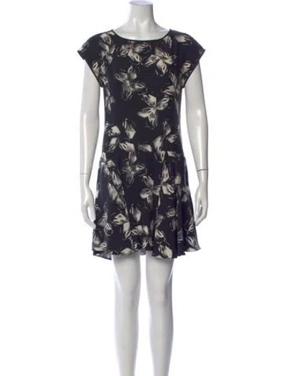 Pre-owned Halston Heritage Silk Mini Dress In Black
