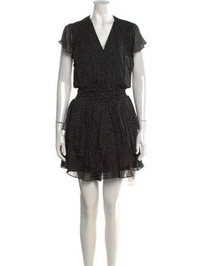 Pre-owned Halston Heritage Silk Mini Dress In Black
